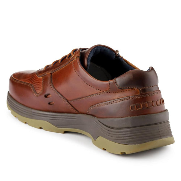 Pavers Dual-Fastening Leather Shoes - Brown