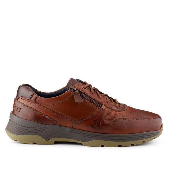 pavers Dual-Fastening Leather Shoes - Brown