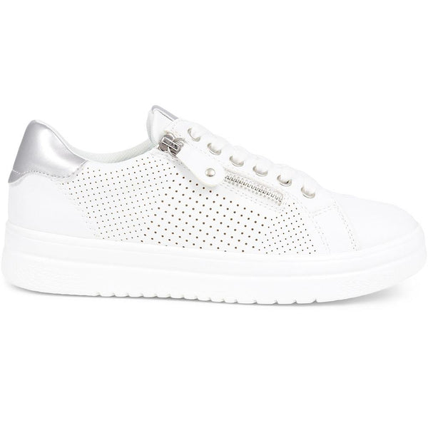 pavers Dual-Fastening Trainers - White-Silver