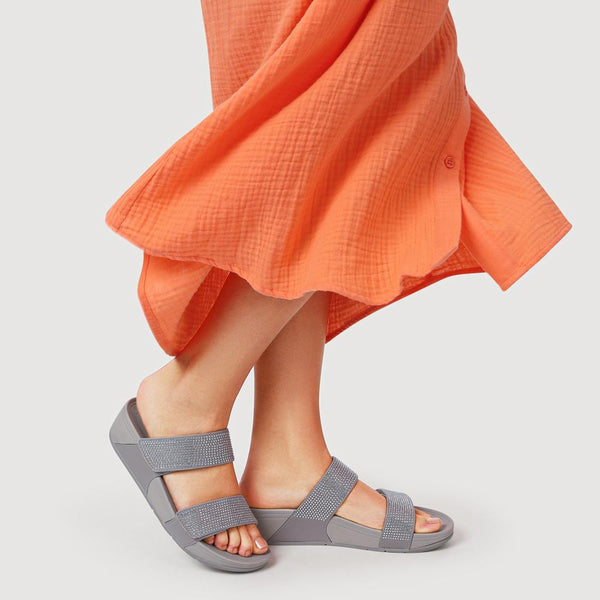 Pavers Dual-Strap Mules - Grey