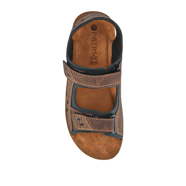 Pavers Dual Touch-Fasten Sandals - Brown