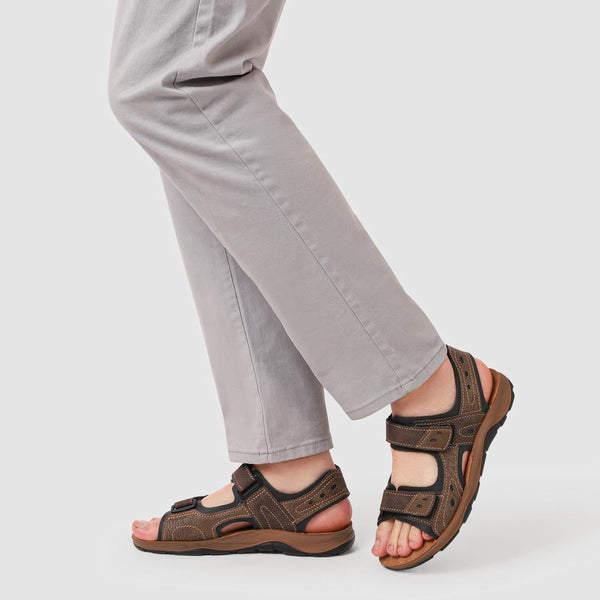 Pavers Dual Touch-Fasten Sandals - Brown