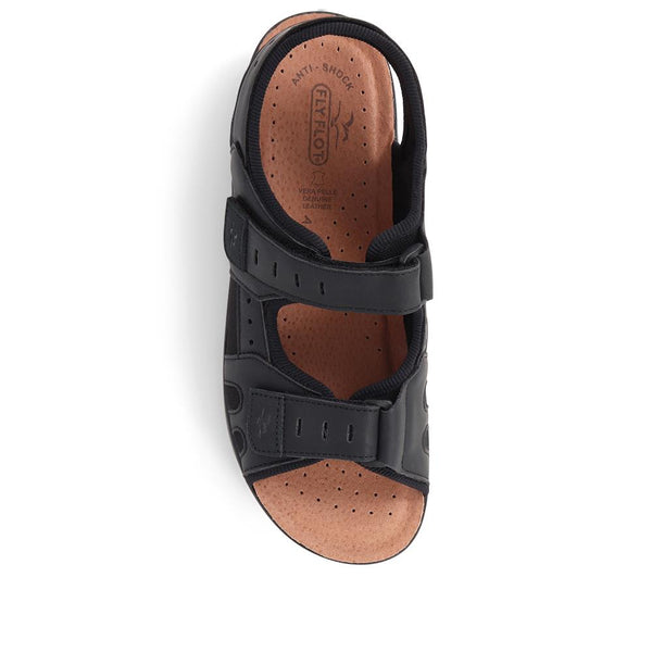 Pavers Dual-Touch-Fastening Sandals - Black