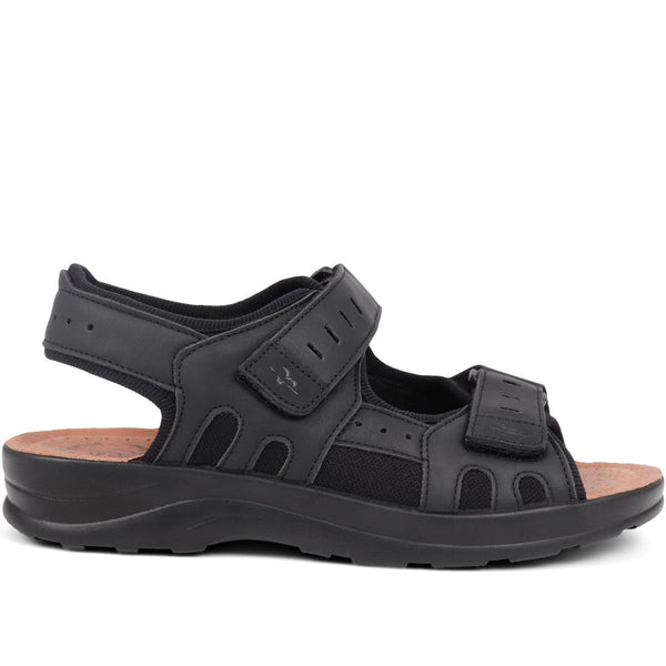 pavers Dual-Touch-Fastening Sandals - Black