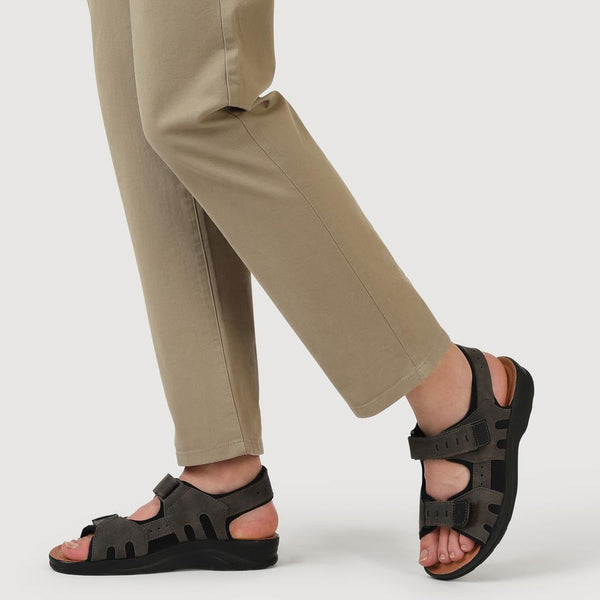 Pavers Dual-Touch-Fastening Sandals - Dark Brown