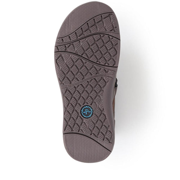 Pavers Dual Touch-Fastening Sandals - Dark Brown