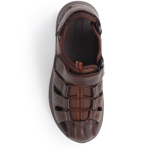 Pavers Dual Touch-Fastening Sandals - Dark Brown