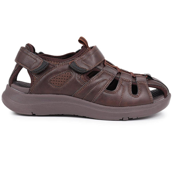 pavers Dual Touch-Fastening Sandals - Dark Brown