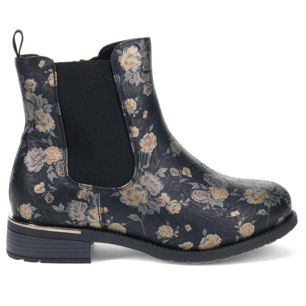 pavers EasyFit Block-Heel Ankle Boots - Black Floral