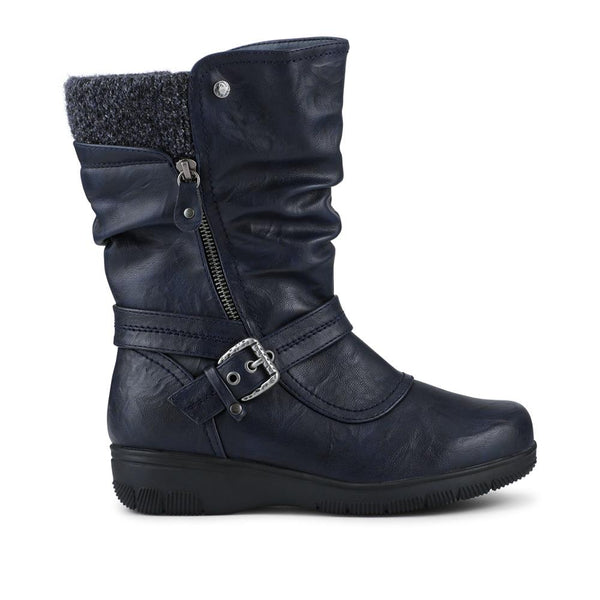 pavers EasyFit Extra Wide Buckle Boots - Navy