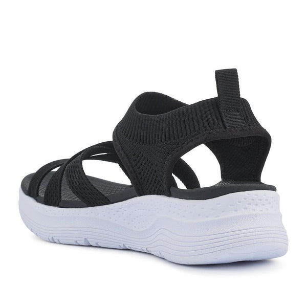 Pavers Elasticated Slip-On Sandals - Black