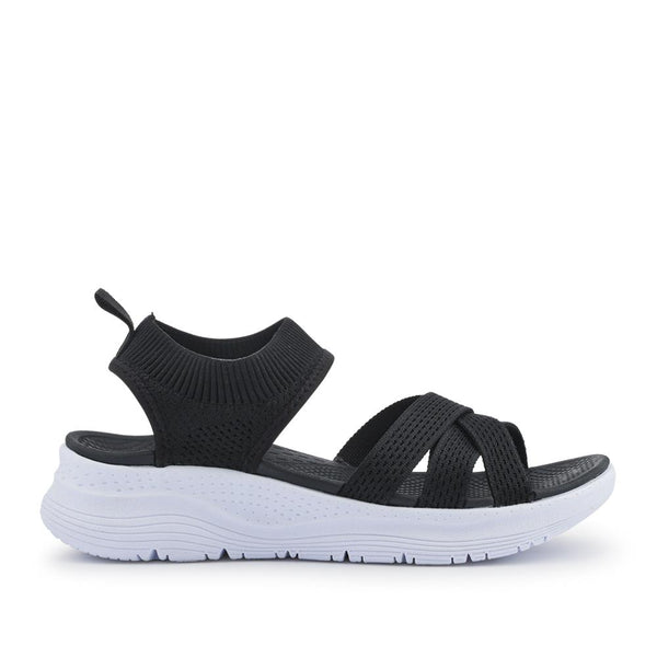 pavers Elasticated Slip-On Sandals - Black