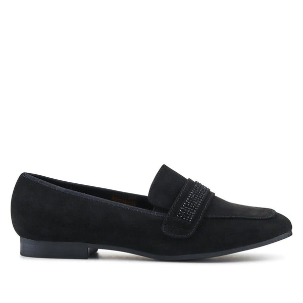 pavers Embellished Block-Heeled Moccasins - Black