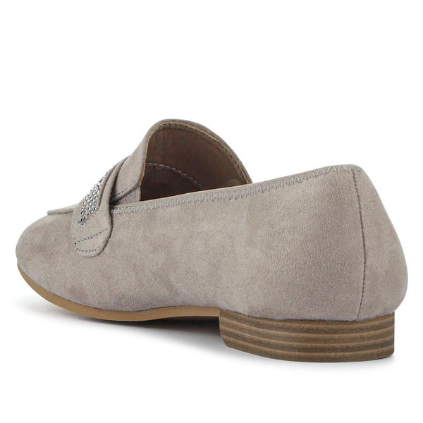 Pavers Embellished Block-Heeled Moccasins - Grey