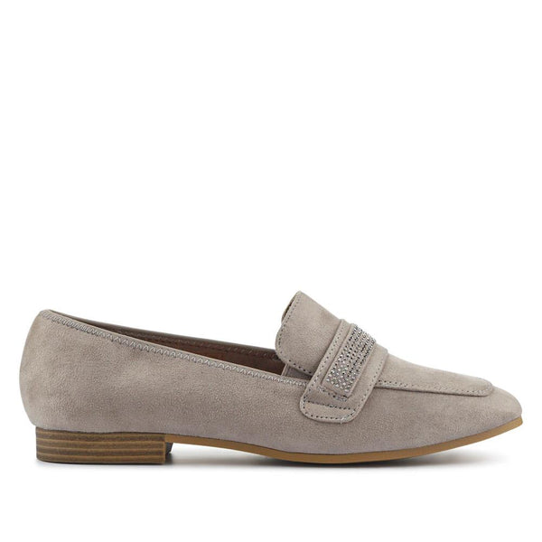 pavers Embellished Block-Heeled Moccasins - Grey