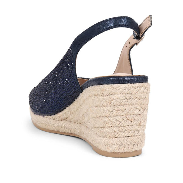 Pavers Embellished Espadrille Sandals - Navy