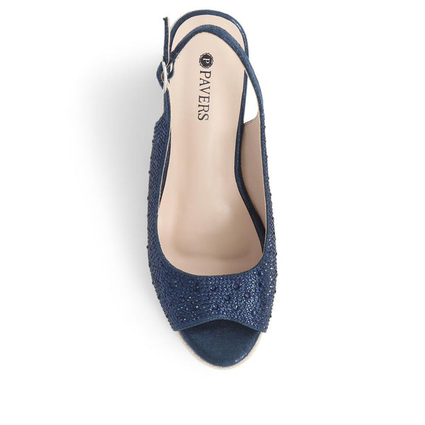 Pavers Embellished Espadrille Sandals - Navy