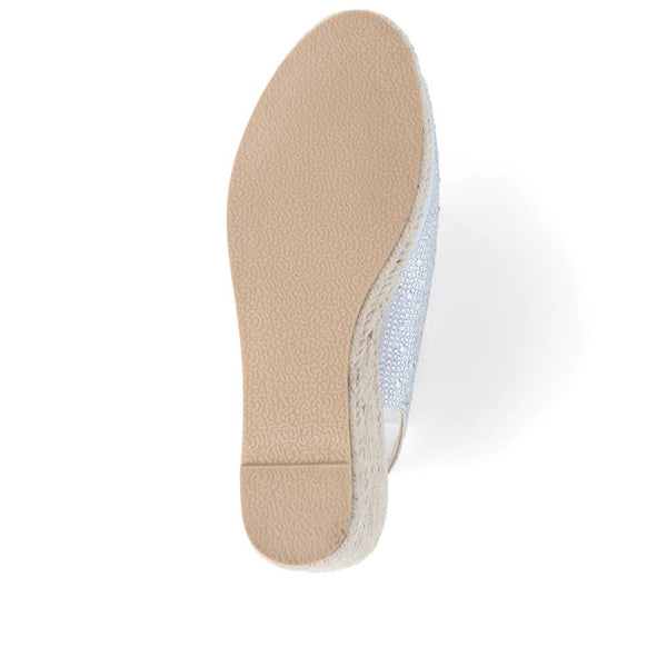 Pavers Embellished Espadrille Sandals - Silver