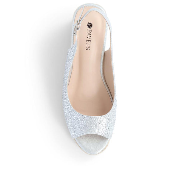 Pavers Embellished Espadrille Sandals - Silver