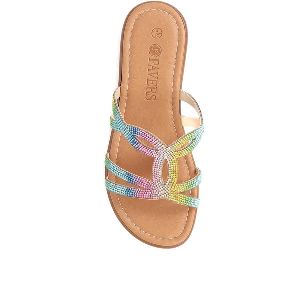 Pavers Embellished Mule Sandals - Multi