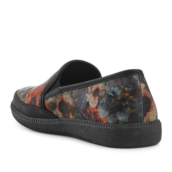 Pavers Everyday Slip-On Shoes - Black Floral