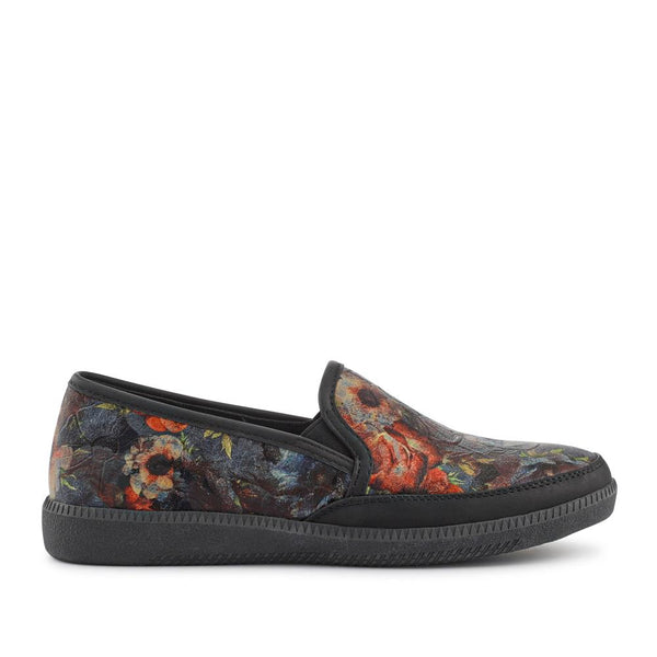 pavers Everyday Slip-On Shoes - Black Floral