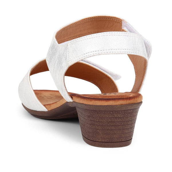 Pavers Extra-Wide Block-Heeled Sandals - White