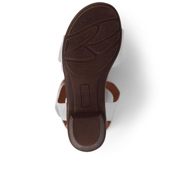 Pavers Extra-Wide Block-Heeled Sandals - White