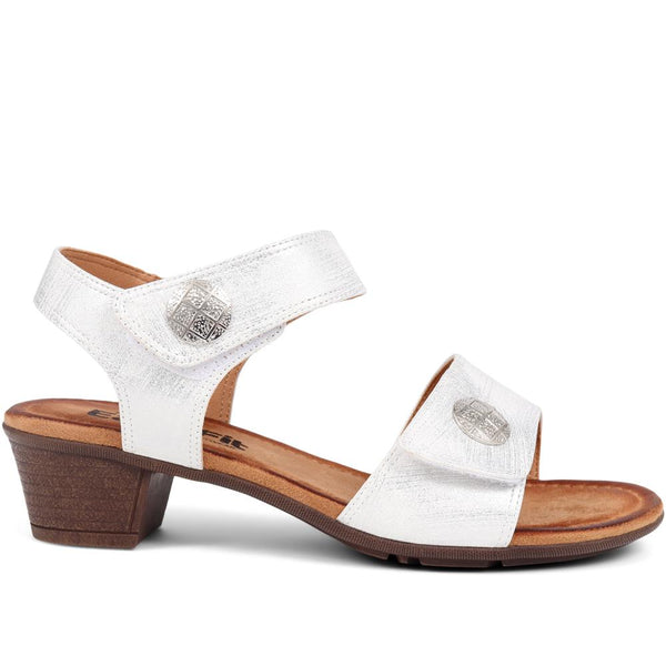 pavers Extra-Wide Block-Heeled Sandals - White
