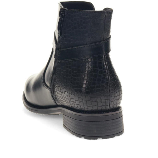 Pavers Extra-Wide Buckled Ankle Boots - Black