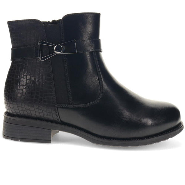 pavers Extra-Wide Buckled Ankle Boots - Black