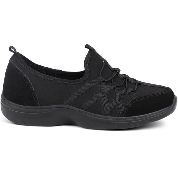 pavers Extra-Wide Bungee Lace Trainers - Black