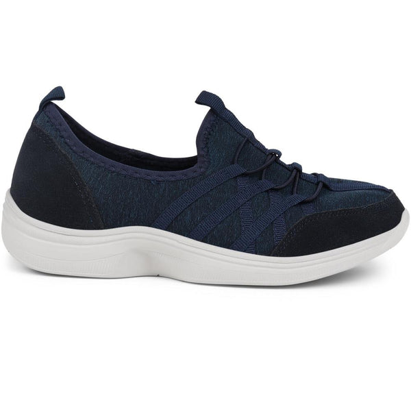 pavers Extra-Wide Bungee Lace Trainers - Navy