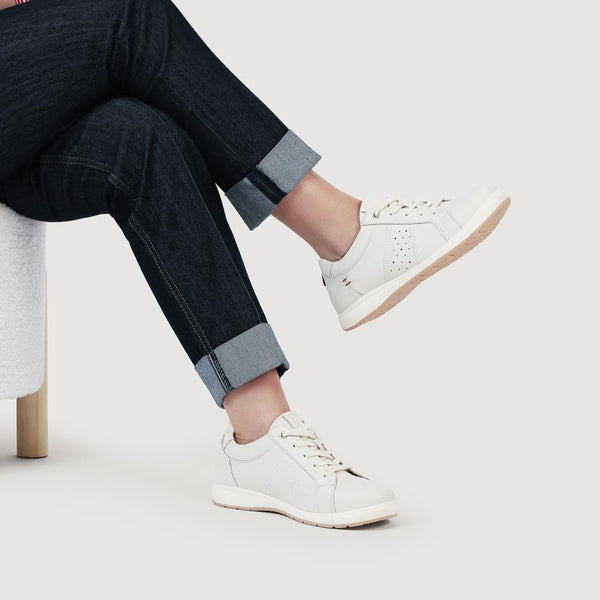 Pavers Extra-Wide Casual Lace-Up Shoes - Off White