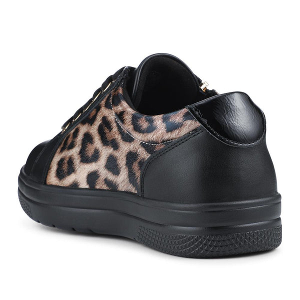 Pavers Extra Wide Chunky Trainers - Black Leopard