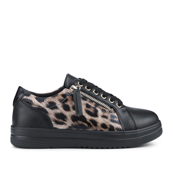 pavers Extra Wide Chunky Trainers - Black Leopard