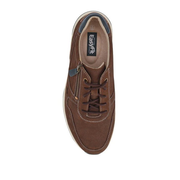 Pavers Extra-Wide Dual-Fit Leather Trainers - Brown