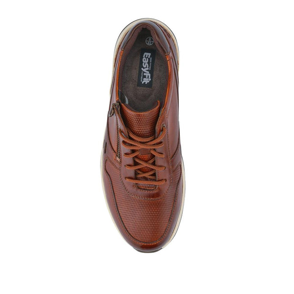 Pavers Extra-Wide Dual-Fit Leather Trainers - Cognac