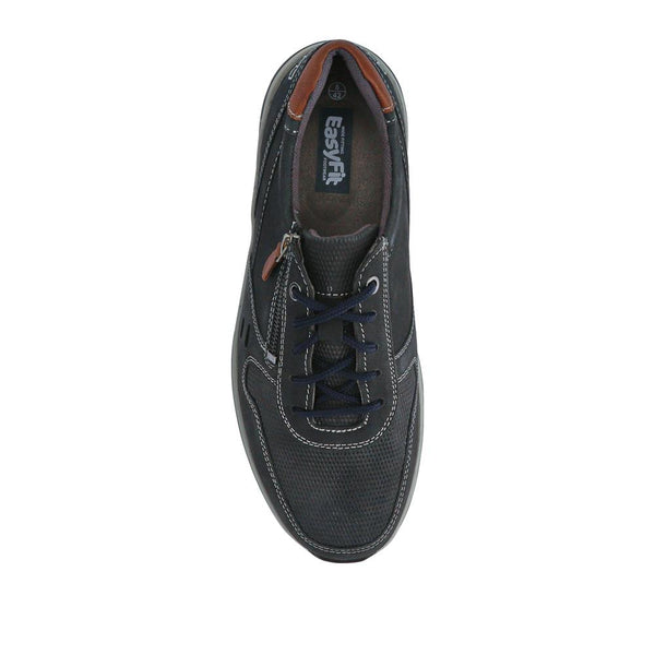 Pavers Extra-Wide Dual-Fit Leather Trainers - Navy