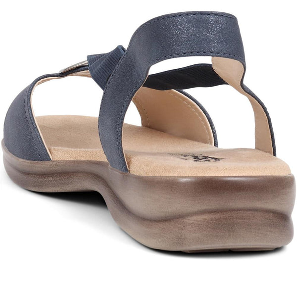 Pavers Extra-Wide Elasticated Sandals - Navy