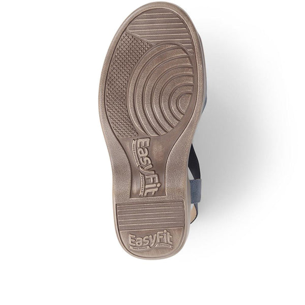 Pavers Extra-Wide Elasticated Sandals - Navy