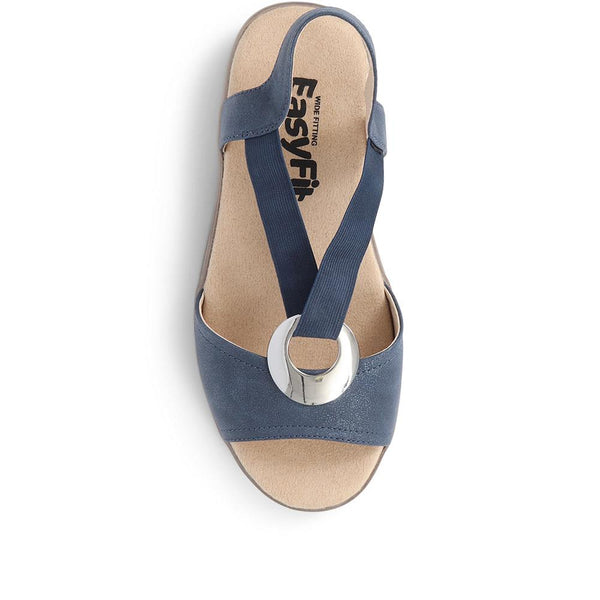 Pavers Extra-Wide Elasticated Sandals - Navy