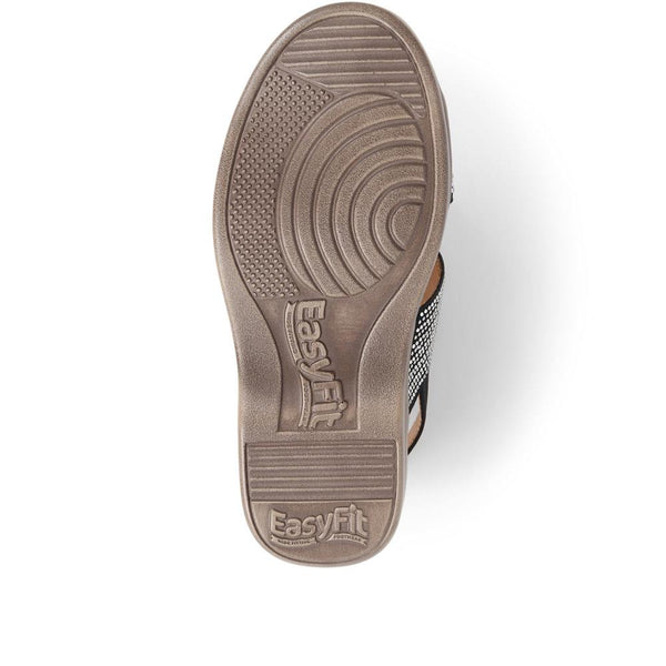 Pavers Extra-Wide Embellished Sandals - Black