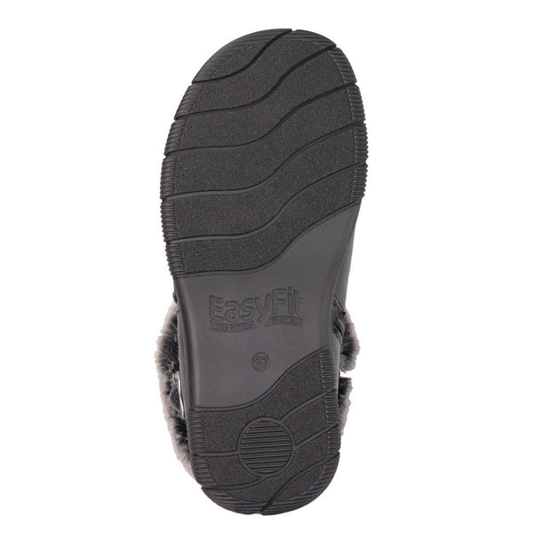 Pavers Extra-Wide Faux-Fur Cuff Ankle Boots - Black