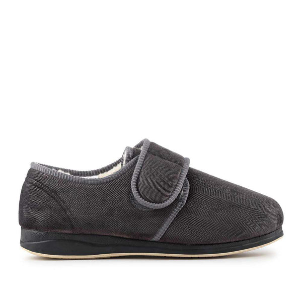 pavers Extra-Wide Faux-Fur-Lined Slippers - Grey