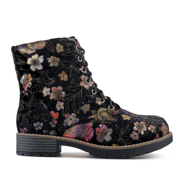 Pavers Extra-Wide Fit Boots - Black Floral
