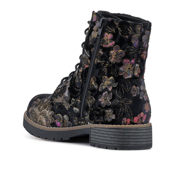 pavers Extra-Wide Fit Boots - Black Floral