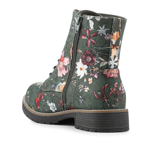 Pavers Extra-Wide Fit Boots - Green Floral