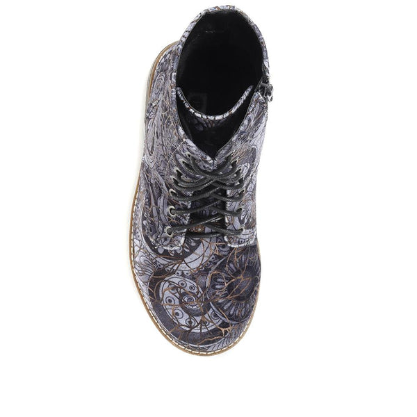 Pavers Extra-Wide Fit Boots - Navy Floral