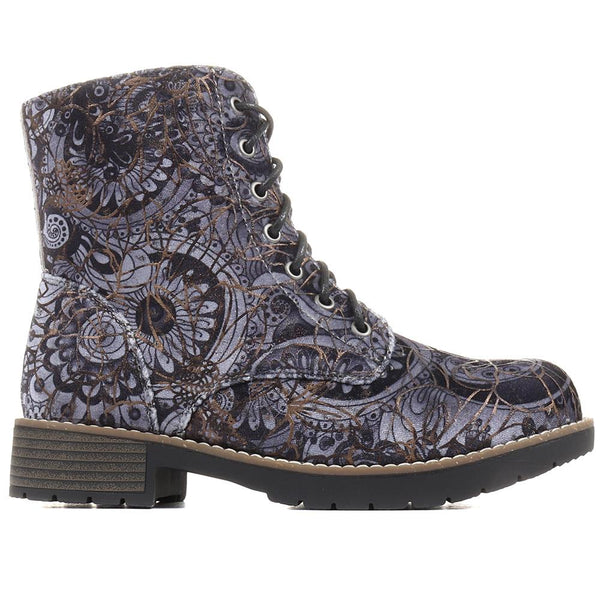 pavers Extra-Wide Fit Boots - Navy Floral